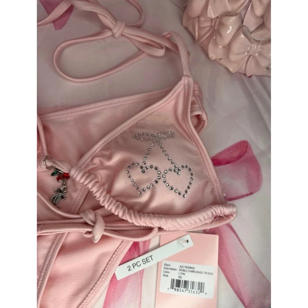 Juicy Couture Pink Cherry Bikini Swimsuit, Small